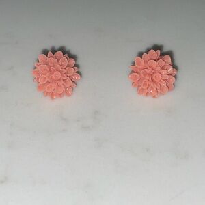 Pink Rose stud vintage rosin earrings